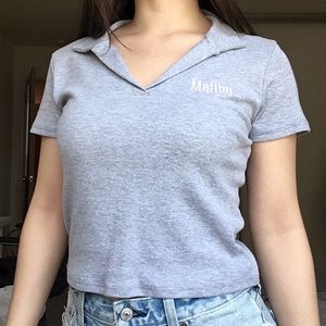 Malibu Gray Collar Tee